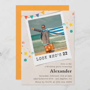 Funny 22nd birthday invitations Men Fun Photo