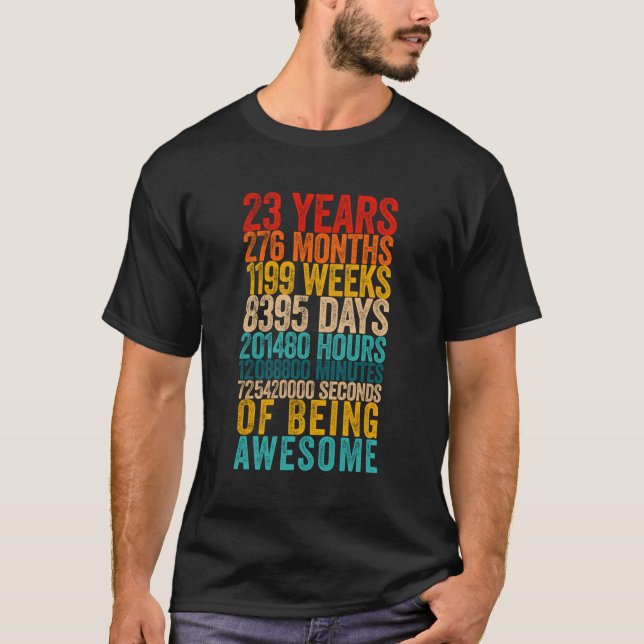 Funny 23Rd Birthday Shirt Old Meter Funny 23 Year  (Front)