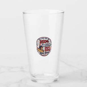 Funny 250th 4th of July Hot Dog Dachshund Glass