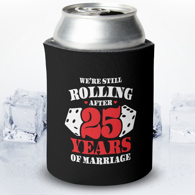 Funny 25th Anniversary Couples Married 25 Years Can Cooler (Creator Uploaded)