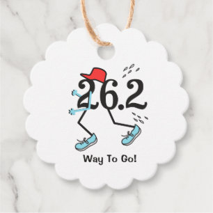 Funny 26.2 Marathoner © Way to Go Marathon Runner Favor Tags