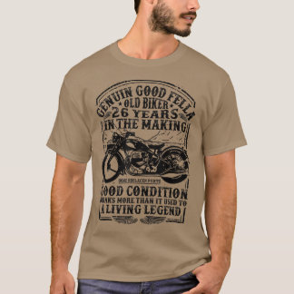 Funny 26 Years Old Biker Retro Style Classic Motor T-Shirt