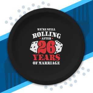 Funny 26th Anniversary Couples Married 26 Years Paper Plates