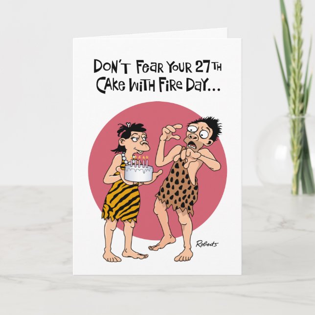 Funny 27th Birthday Card (Front)