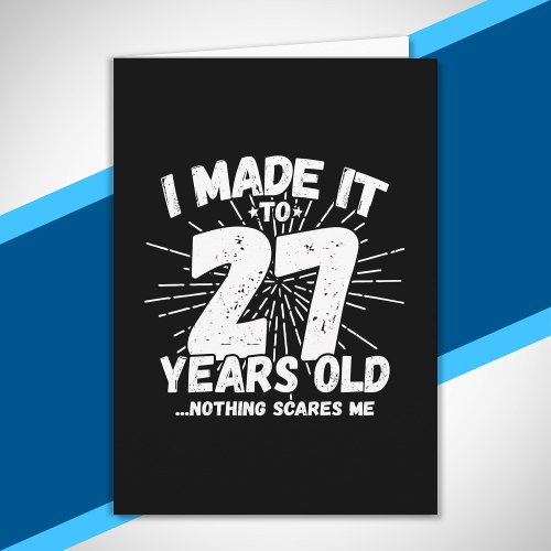Funny 27th Birthday Quote Sarcastic 27 Year Old Card