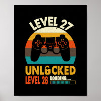 Funny 27th Birthday Vintage Level 27 Unlocked