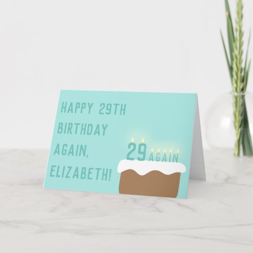 Funny 29 Again Birthday Cake Candles Cute Birthday Card