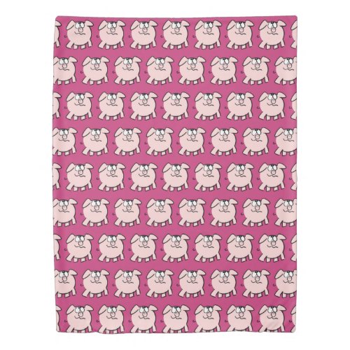 Funny 2 Cartoon Illustration Pig Choose Color D C Duvet Cover