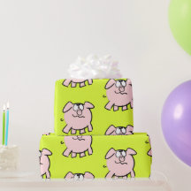Funny 2 Cartoon Illustration Pig Choose Color Gift