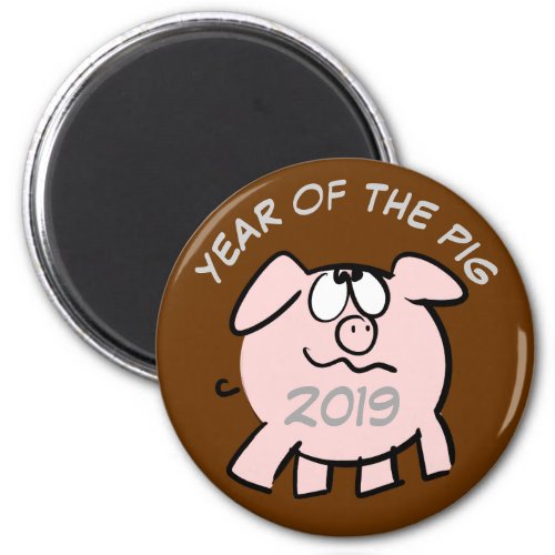 Funny 2 Cartoon Illustration Pig custom Year M Magnet