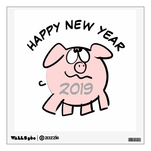 Funny 2 Cartoon Illustration Pig  Year 2019 Decal