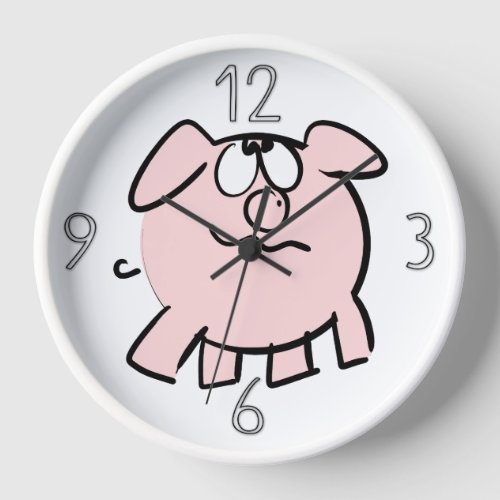 Funny 2 Cartoon Illustration Pig Year Birthday WC2 Clock