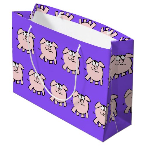 Funny 2 Cartoon Pig  Baby Choose Color L Gift Large Gift Bag