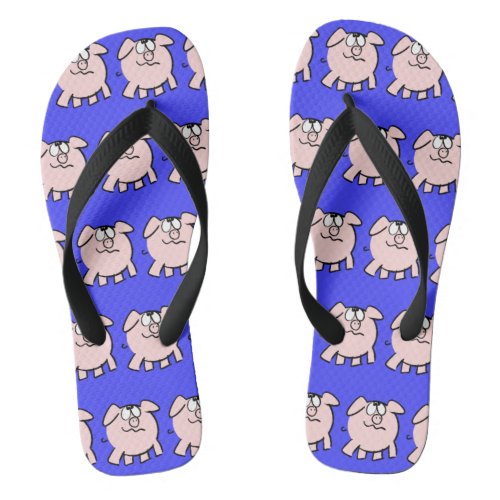 Funny 2 Cartoon Pig Choose Color Men Flip Flop