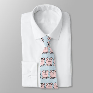 Funny 2 Cartoon Pig Year Birthday Choose Color Tie