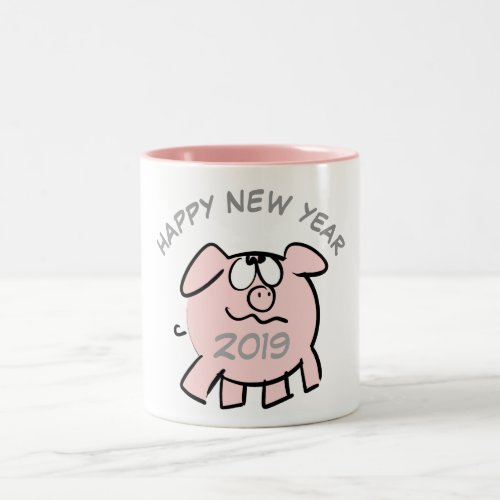 Funny 2 Cartoon Pig Year Zodiac Birthday Mug