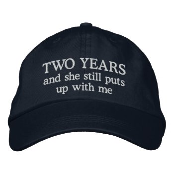 Funny 2 Year Anniversary Husband Hat Gift Cap by MainstreetShirt at Zazzle