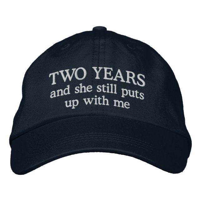 Funny 2 Year Anniversary Husband Hat Gift Cap (Front)