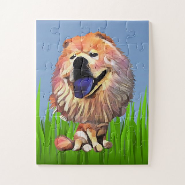 Funny 30 Piece Chow Chow Dog Puzzle for Kids (Vertical)
