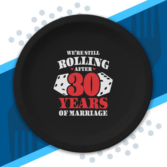 Funny 30th Anniversary Couples Married 30 Years Paper Plates (Creator Uploaded)