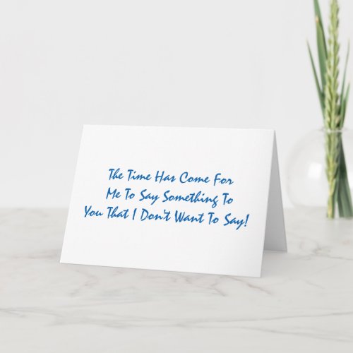 Funny 30th birthday blue on white card