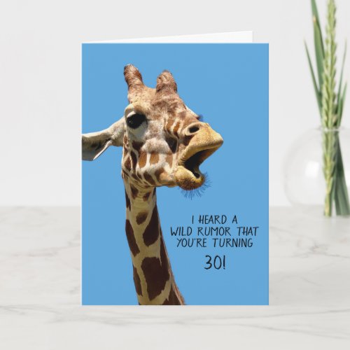 Funny 30th Birthday Card