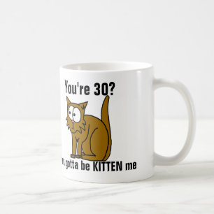Funny 30th Birthday, Cat coffee mug
