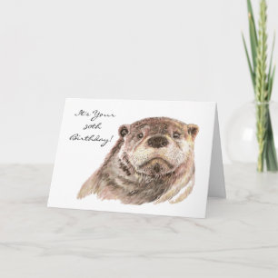 Funny 30th Birthday Cute Otter Nature, Wildlife Card