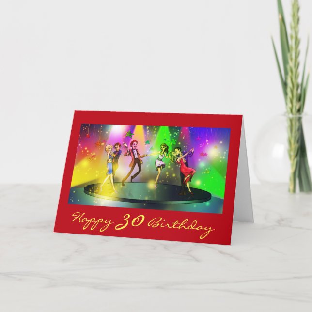 Funny 30th Birthday, Dance Party, Couples Dancing Card (Front)