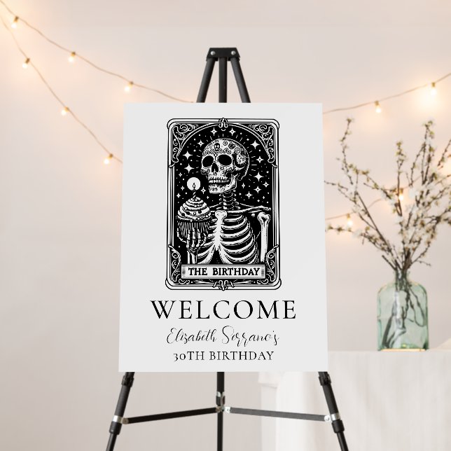 Funny 30th Birthday Gothic Tarot Black Welcome Foam Board (In Situ (Stand))