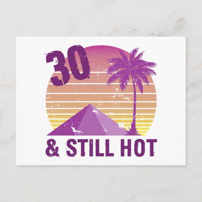 Funny 30th Birthday Hot Postcard (Front)