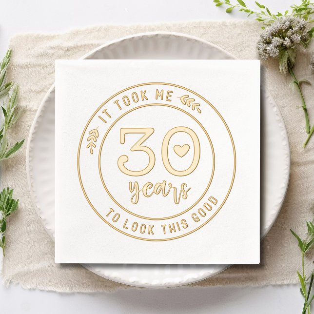 Funny 30th Birthday Party Thirty Thirtieth Foil Napkins (Creator Uploaded)