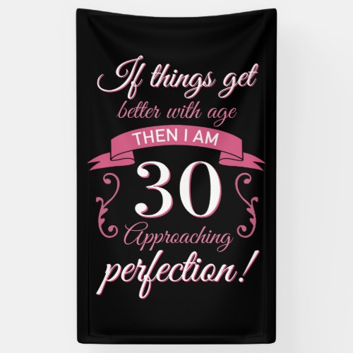 Funny 30th Birthday Perfection Banner