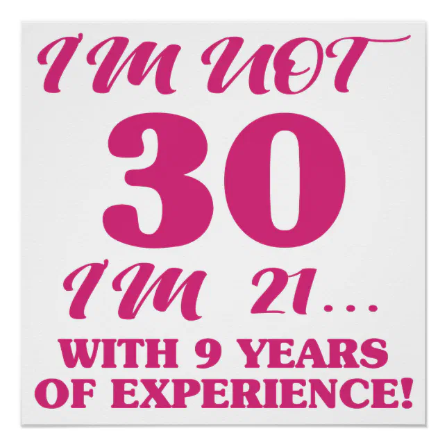 Funny 30th Birthday Poster | Zazzle