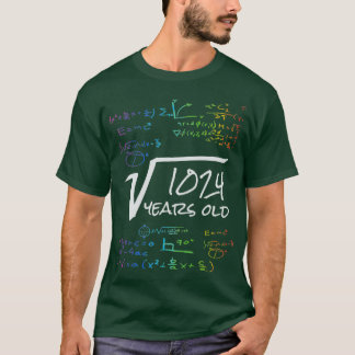 Funny 32th Birthday Math Design Square Root of 102 T-Shirt