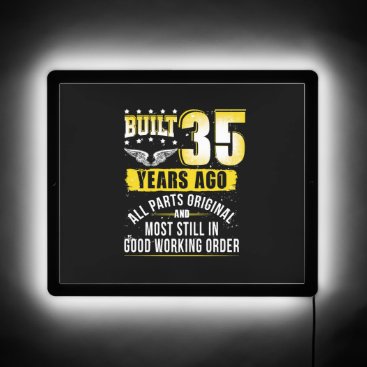 Funny 35th Birthday B-Day Gift Saying Age 35 Year  LED Sign