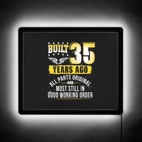 Funny 35th Birthday B_Day Gift Saying Age 35 Year  LED Sign