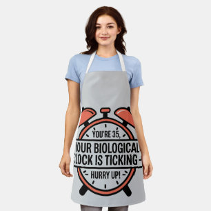 Funny 35th Birthday– Biological Clock Ticking Apron