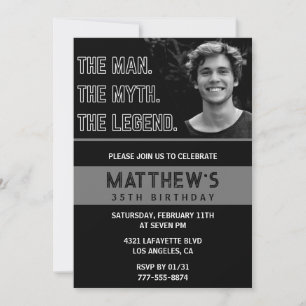 Funny 35th Birthday Invitations The Man The Legend