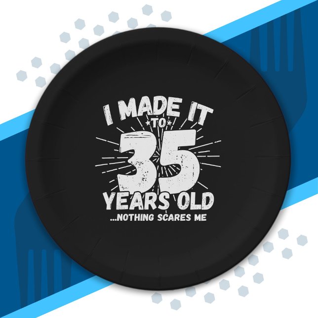 Funny 35th Birthday Quote Sarcastic 35 Year Old Paper Plates (Creator Uploaded)