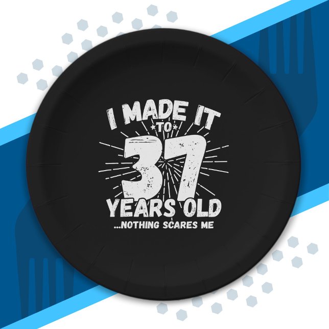 Funny 37th Birthday Quote Sarcastic 37 Year Old Paper Plates (Creator Uploaded)