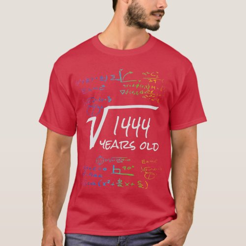 Funny 38th Birthday Math Design Square Root of 144 T_Shirt