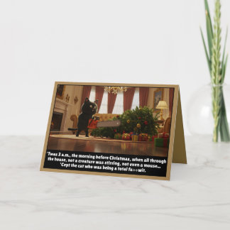 Funny 3 am cat Christmas Card