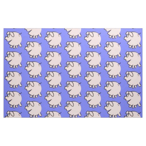 Funny 3 Cartoon Illustration Pig Choose Color F Fabric