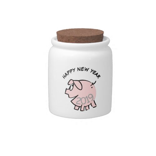 Funny 3 Cartoon Illustration Pig  Year 2019 Candy Candy Jar