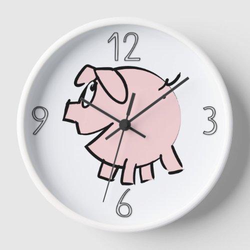 Funny 3 Cartoon Illustration Pig Year Birthday WC3 Clock