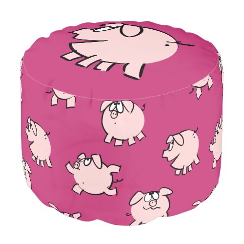 Funny 3 Cartoon pattern Pig  Year 2019 Pouf