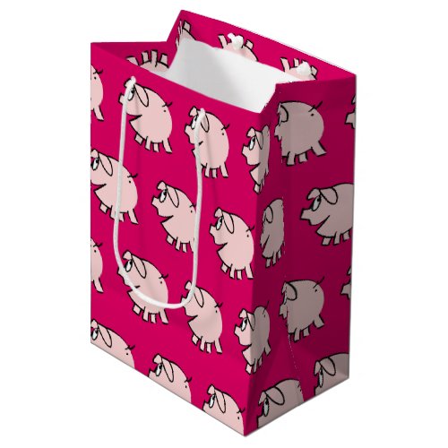 Funny 3 Cartoon Pig Baby Choose Color M Gift Medium Gift Bag