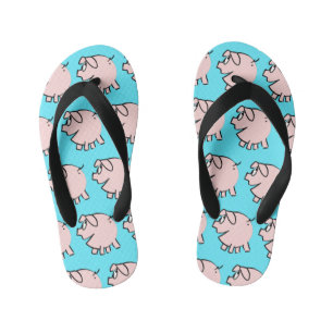 Funny 3 Cartoon Pig Choose Color Kids Flip Flop