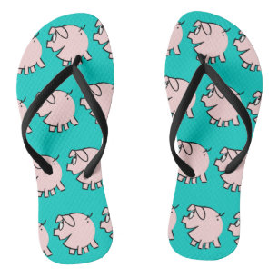Funny 3 Cartoon Pig Choose Color Women Flip Flop